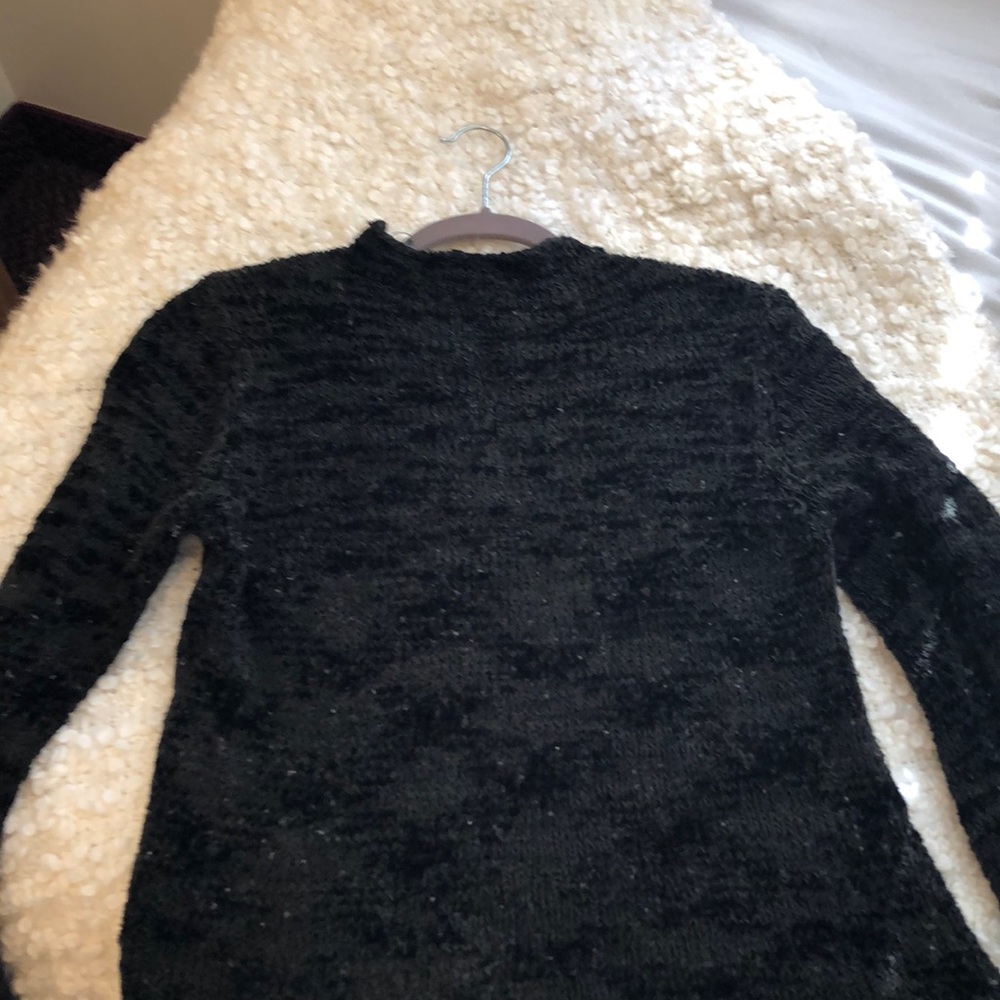 Christopher and Banks mock neck knit sweater. Size medium Dark green/black color